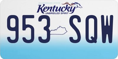 KY license plate 953SQW
