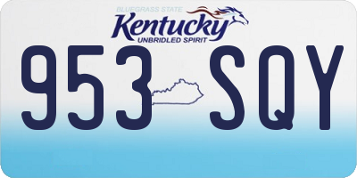 KY license plate 953SQY