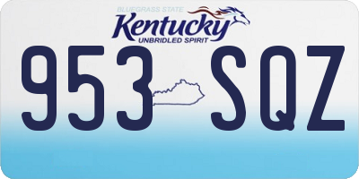 KY license plate 953SQZ