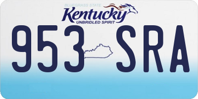 KY license plate 953SRA