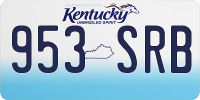 KY license plate 953SRB