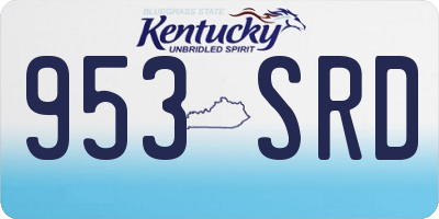 KY license plate 953SRD