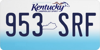 KY license plate 953SRF