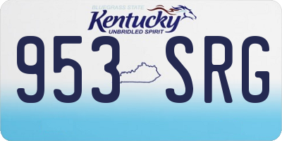 KY license plate 953SRG