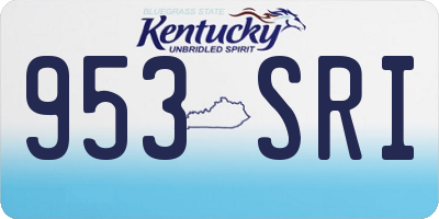 KY license plate 953SRI