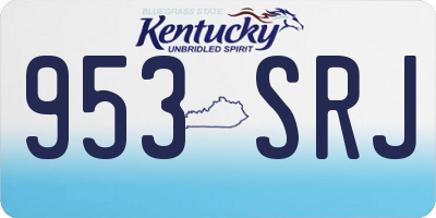 KY license plate 953SRJ