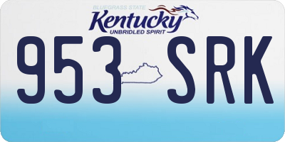 KY license plate 953SRK