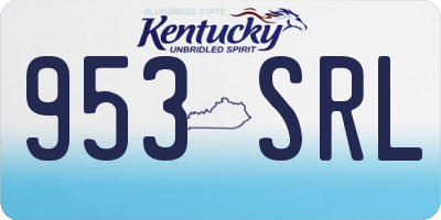 KY license plate 953SRL