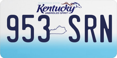 KY license plate 953SRN