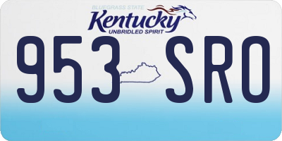 KY license plate 953SRO