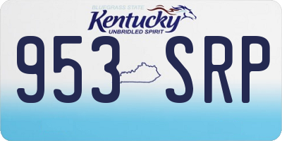 KY license plate 953SRP