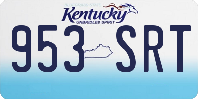 KY license plate 953SRT