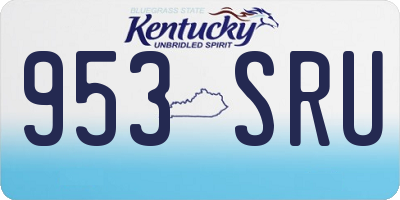 KY license plate 953SRU