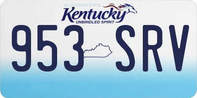 KY license plate 953SRV