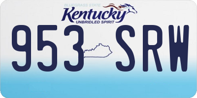 KY license plate 953SRW