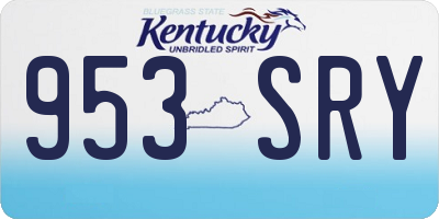KY license plate 953SRY
