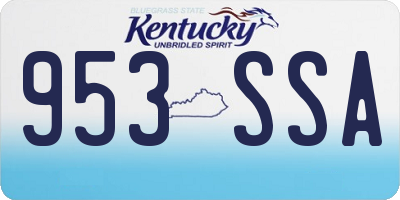 KY license plate 953SSA