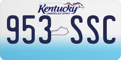 KY license plate 953SSC