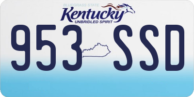 KY license plate 953SSD