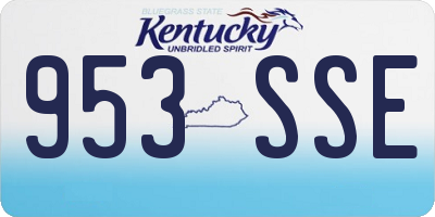 KY license plate 953SSE