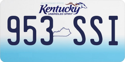 KY license plate 953SSI