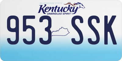 KY license plate 953SSK