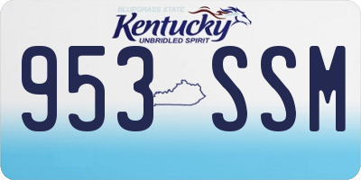 KY license plate 953SSM