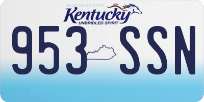 KY license plate 953SSN