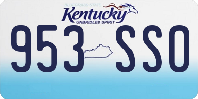 KY license plate 953SSO