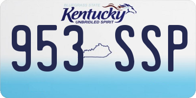 KY license plate 953SSP