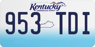 KY license plate 953TDI