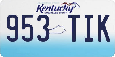 KY license plate 953TIK