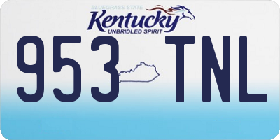 KY license plate 953TNL