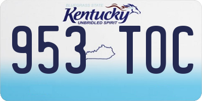 KY license plate 953TOC