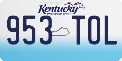 KY license plate 953TOL