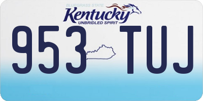 KY license plate 953TUJ