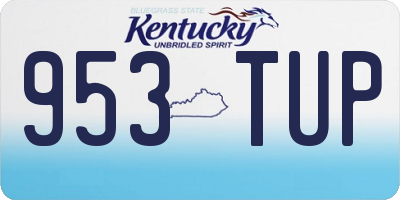 KY license plate 953TUP