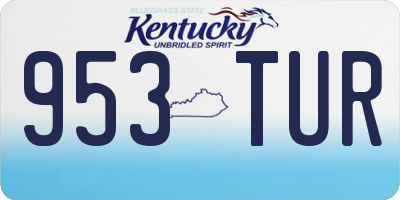 KY license plate 953TUR