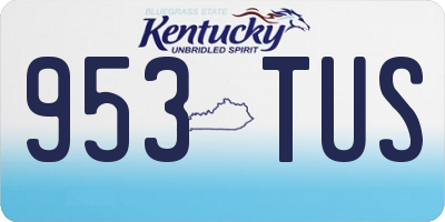 KY license plate 953TUS
