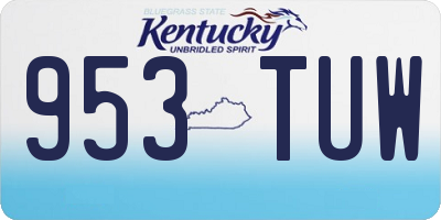 KY license plate 953TUW