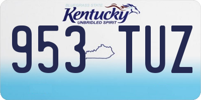 KY license plate 953TUZ