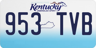 KY license plate 953TVB