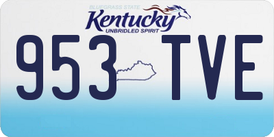 KY license plate 953TVE