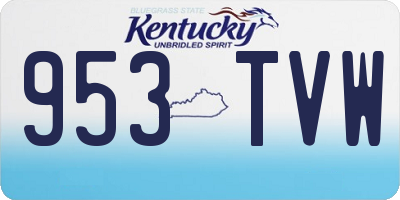 KY license plate 953TVW