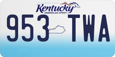 KY license plate 953TWA