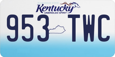 KY license plate 953TWC