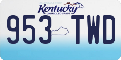 KY license plate 953TWD
