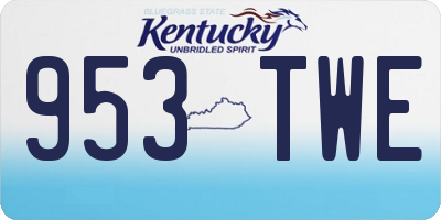 KY license plate 953TWE