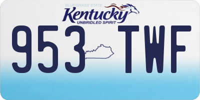 KY license plate 953TWF