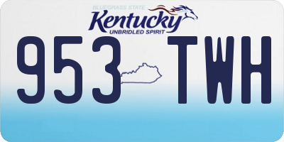 KY license plate 953TWH